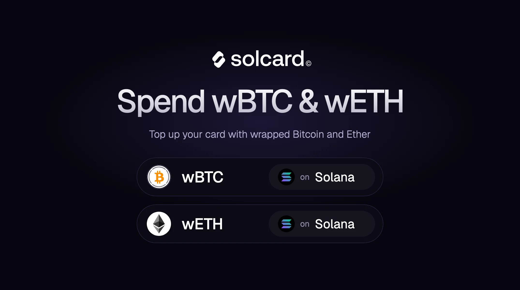 Spend wBTC and wETH With a Crypto Card